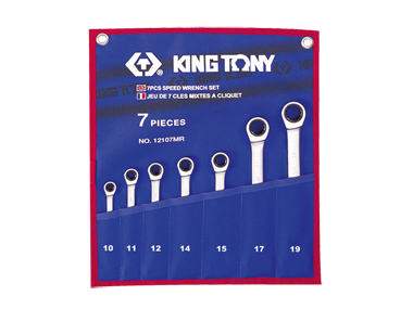 Набор ключей комби с трещеткой 7шт. (10-19мм) KINGTONY 12107MRN