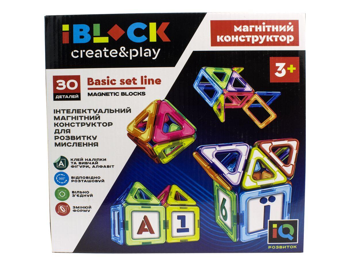 

Іграшка IBlock Create&Play Конструктор інтелектуал магнітний 30дет 25,5*25,5*5см арт.PL-920-01 к/у