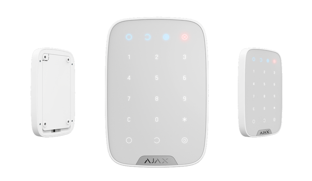 Ajax KeyPad беспроводная сенсорная клавиатура для снятия и постановки на охрану системы безопасности, белая