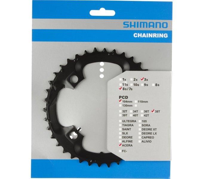 

Зірка шатунів SHIMANO ACERA FC-M361 38T, Чорний