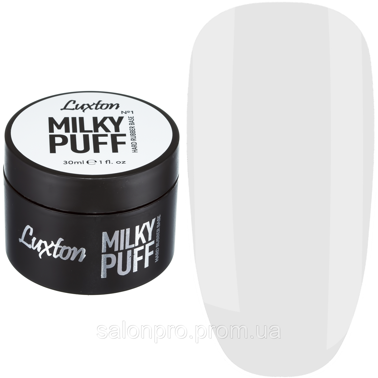 

Luxton Hard Rubber Base № 01 Milky Puff - каучуковая основа для гель-лака, 30 мл