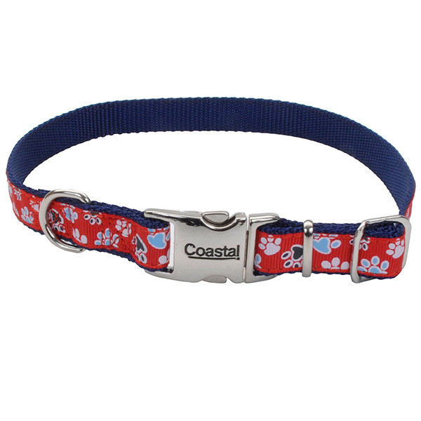 

Coastal Pet Attire Ribbon КОСТАЛ РИББОН ошейник для собак, 1.6х46см, Красный с лапками