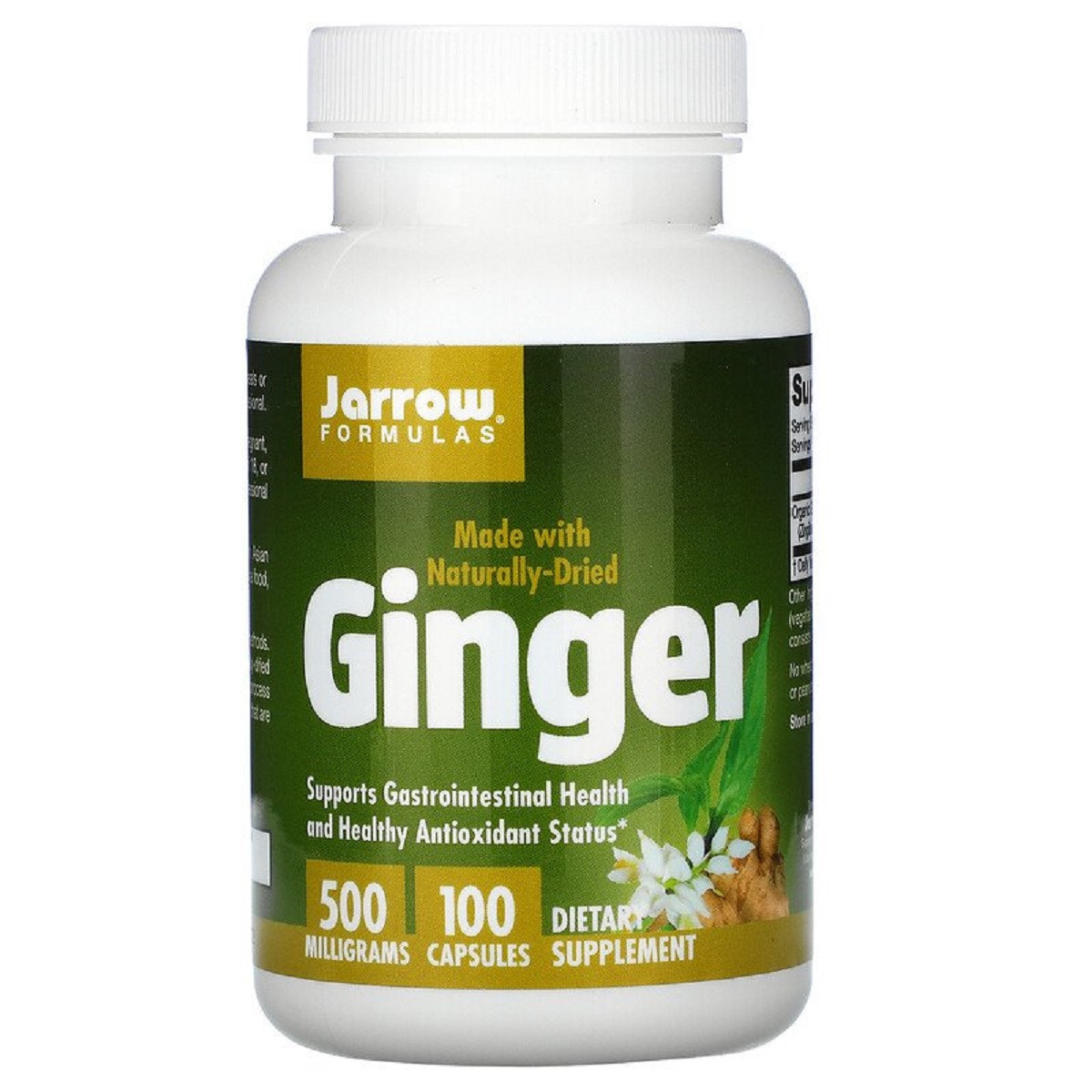 

Имбирь, 500 мг, Ginger, Jarrow Formulas, 100 капсул