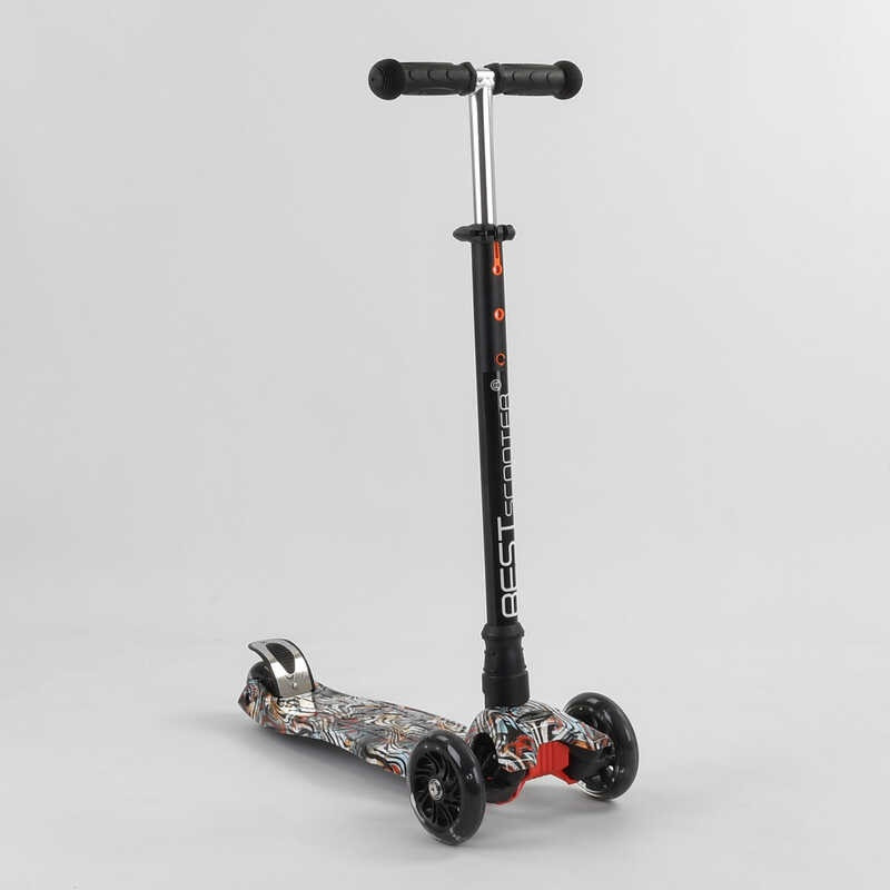 

Самокат А 25777 /779-1539 MAXI ""Best Scooter"" (1) пластмассовый, 4 колеса PU, СВЕТ, трубка руля алюминиевая,