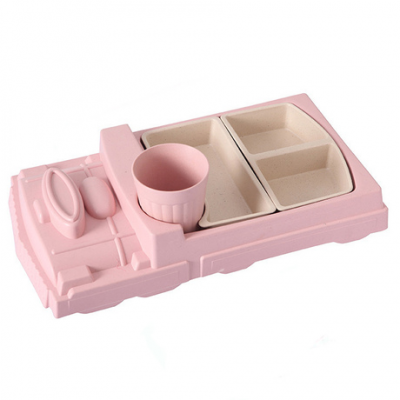 

Детская бамбуковая посуда Поезд, набор из 2-х тарелок и чашки BP17 Train Pink SKL25-149774, Розовый