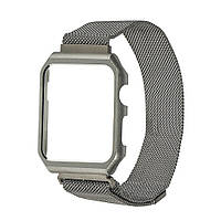 Ремешок Миланская петля с защитной рамкой для Apple Watch 40mm серебристый