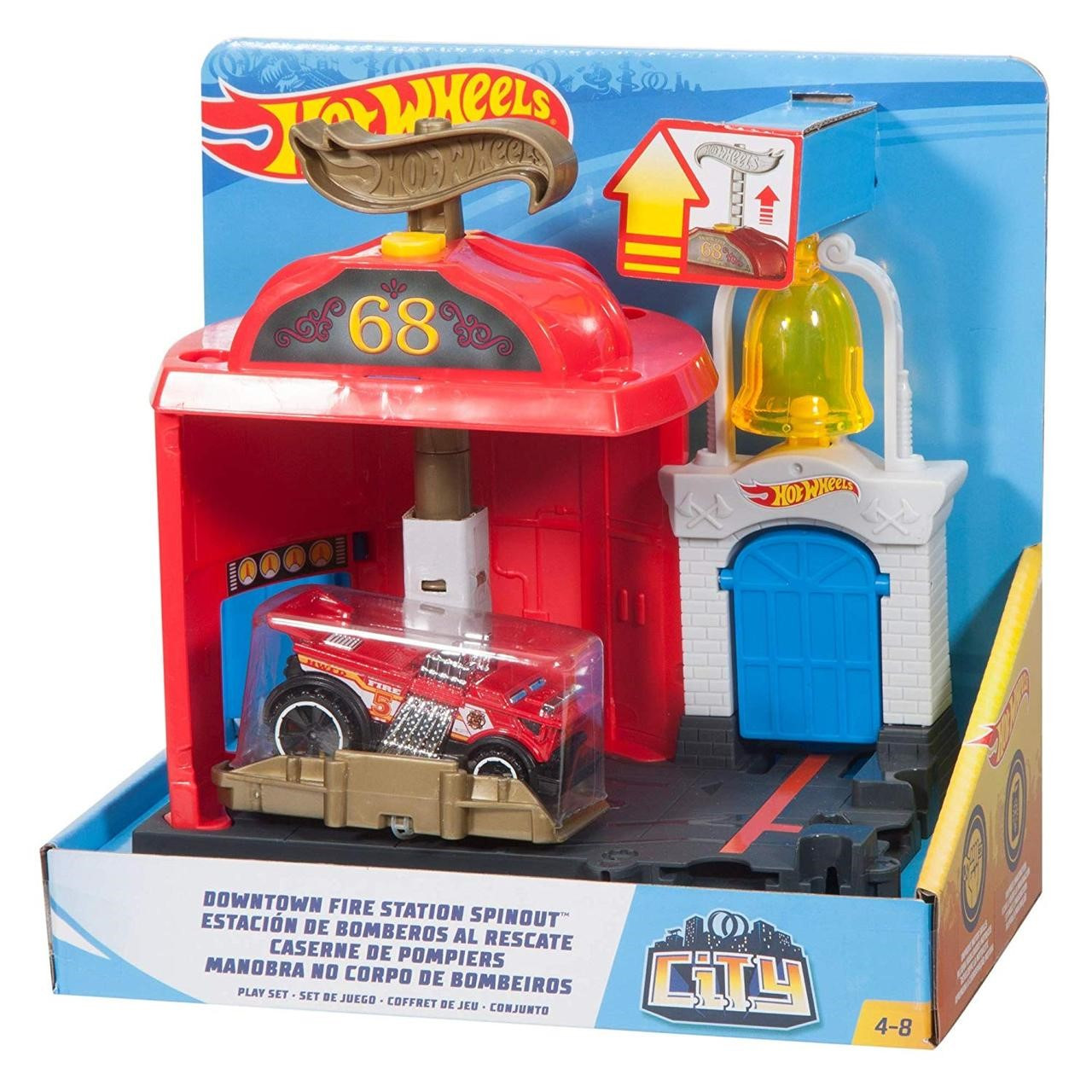 

Игровой набор Hot Wheels Пожарная станция Пусковая установка Хот Вилс City Downtown Fire Station Spinout