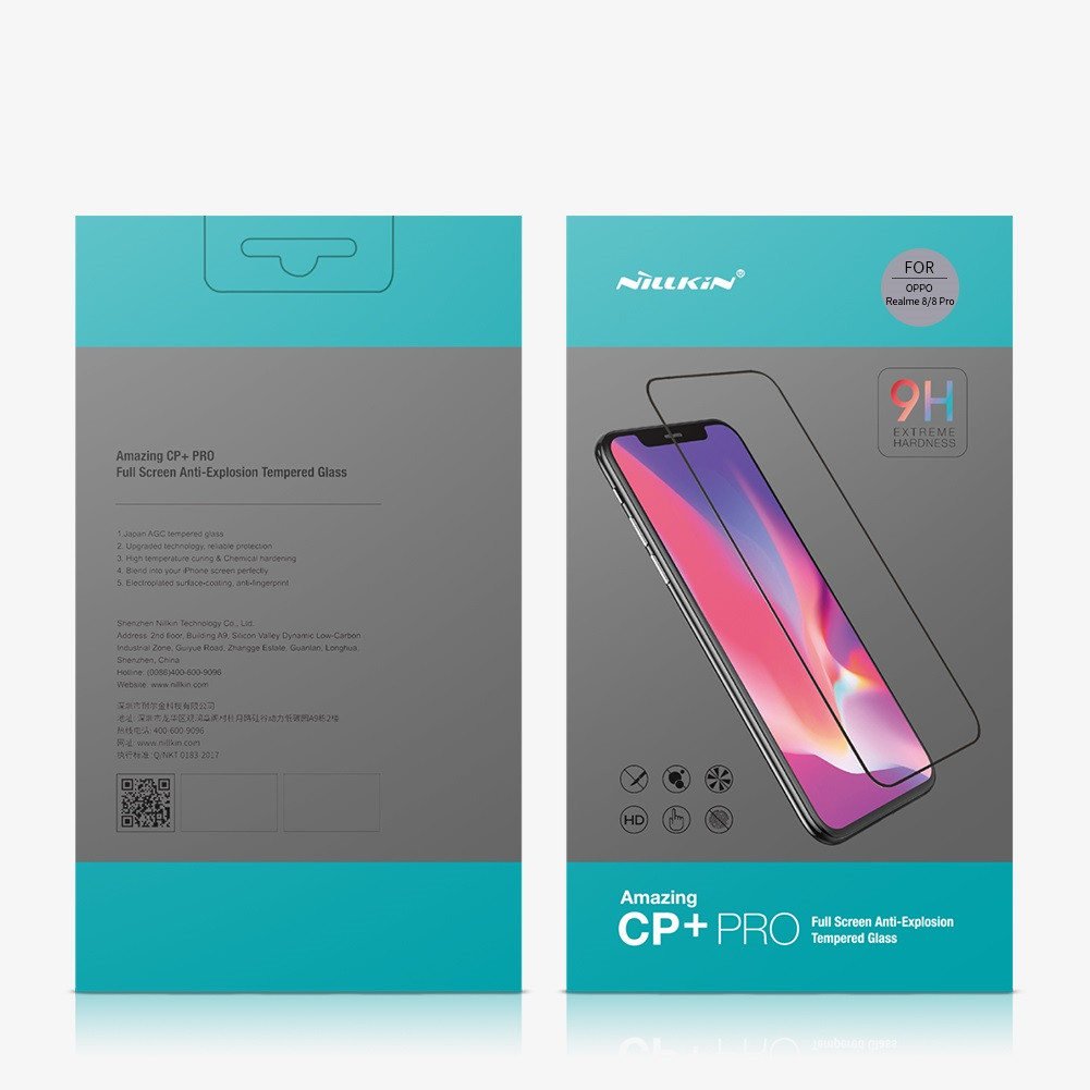 

Защитное стекло Nillkin для realme 8 pro 8 / 8 PRO (CP+PRO) Tempered Glass с олеофобным покрытием, Черный