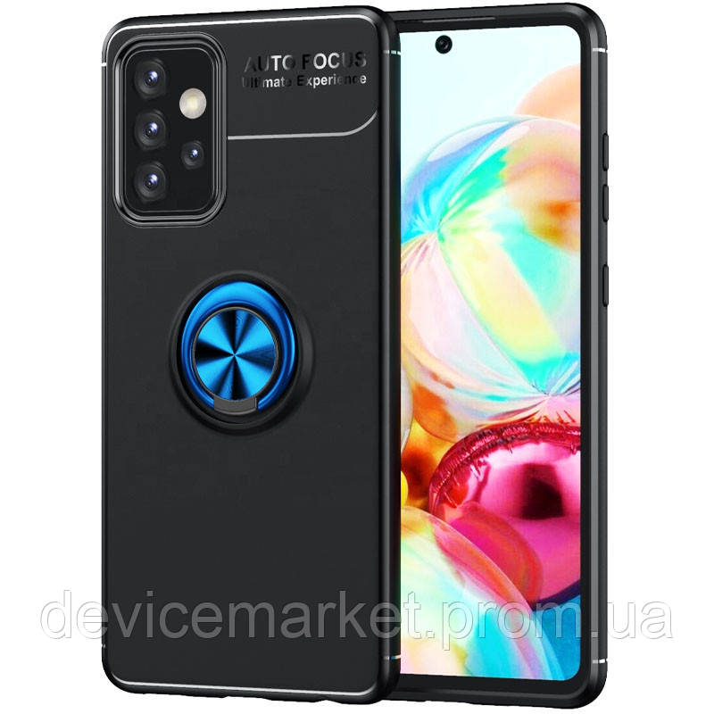 

TPU чехол Deen ColorRing под магнитный держатель (opp) для Samsung Galaxy A32 5G Черный / Синий