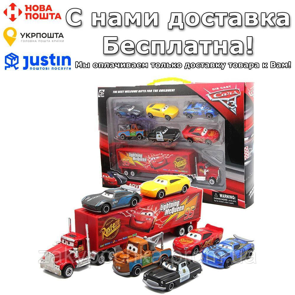 

Набор Die Cast Из 6 машинок и тягач с прицепом