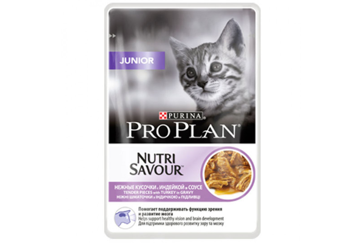 

Pro Plan Cat Nutrisavour Junior консерва для котят 85г х 24шт с индейкой