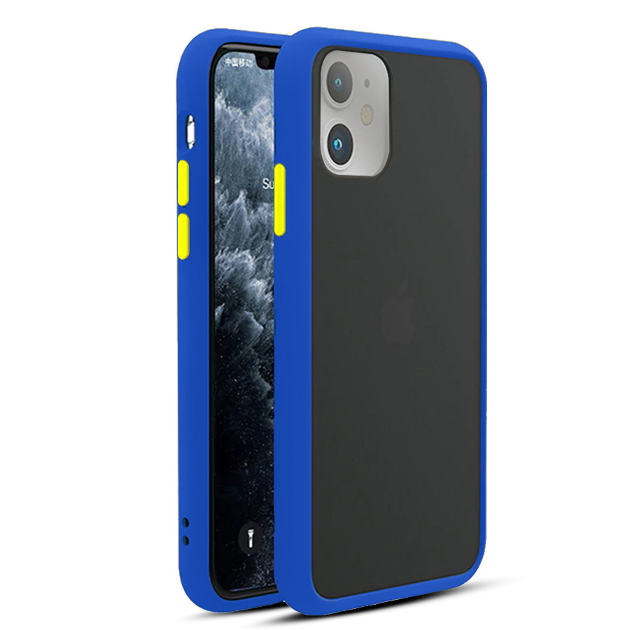 

Силикон MATT CASE iPhone 11 with glass синий