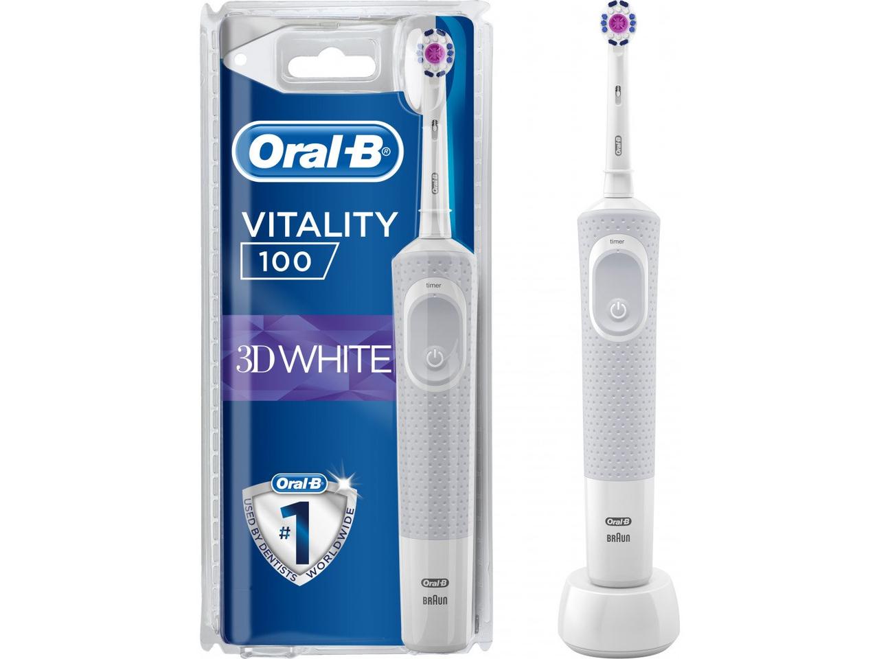 

Зубна щітка електрична Oral-B Braun Vitality D100.413.1 PRO 3D White