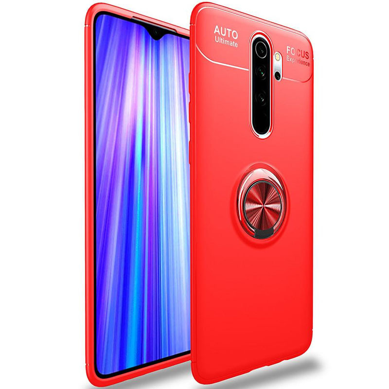 

TPU чехол Deen ColorRing под магнитный держатель (opp) для Xiaomi Redmi Note 8 Pro, Красный / красный