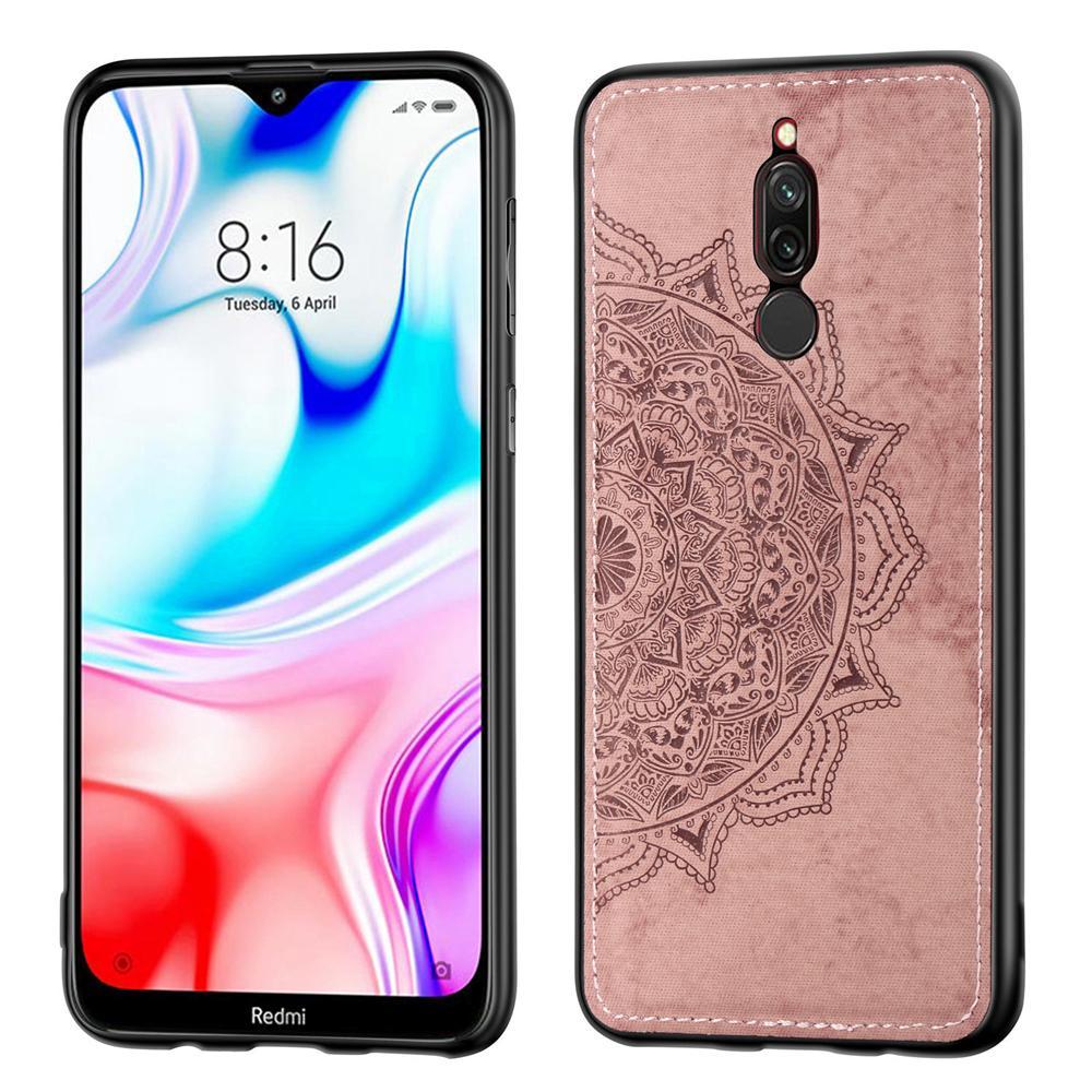 

TPU+Textile чехол Mandala с 3D тиснением для Xiaomi Redmi 8 Розовый