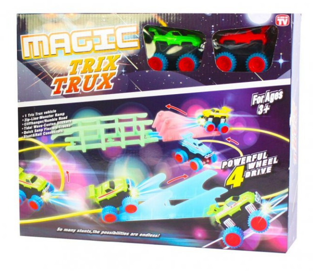 

Детская игрушка канатный трек Magic Trix Trux XL-111, гибкая трасса дорога Монстр Трак с машинками