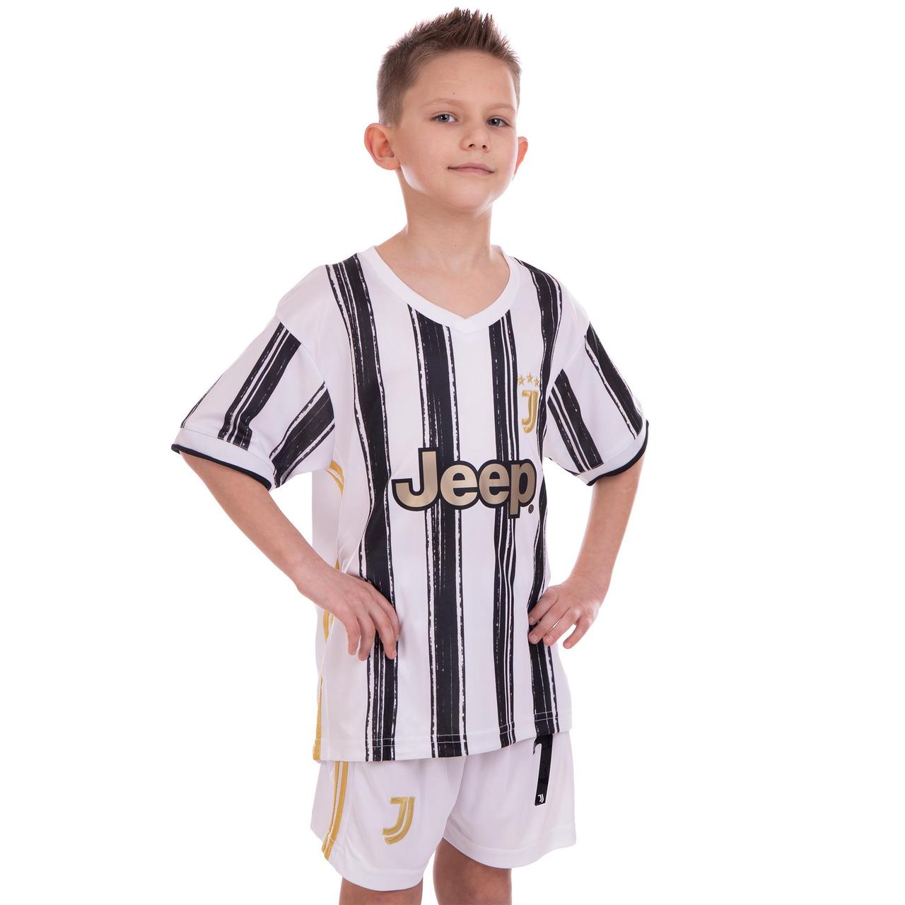 

Форма футбольная детская JUVENTUS RONALDO 7 домашняя 2021 SP-Planeta CO-2482 (р-р 20-30,6-14лет, 110-165см,