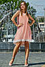 Літній ошатне двошарове сукню з сіткою і мереживом 44-50 розміру різні забарвлення