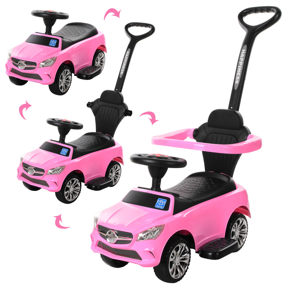 

Каталка-толокар с родительской ручкой Bambi M 3503C-8 Mercedes, розовый