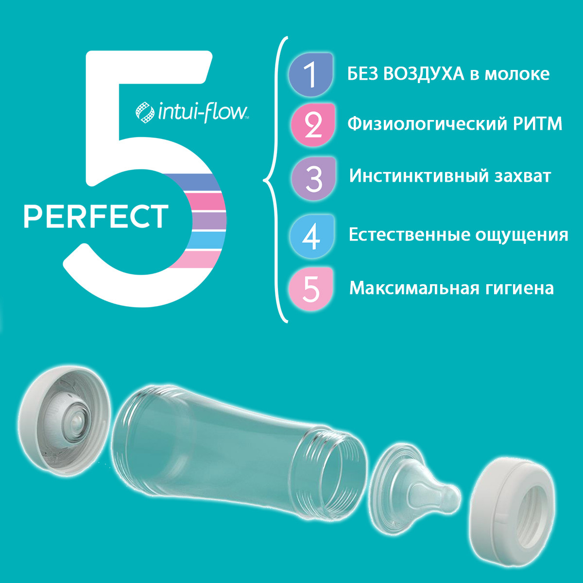 

Бутылочка Chicco Perfect 5 розовая с соской 0 мес, 150 мл 20211.10.40 ТМ: Chicco