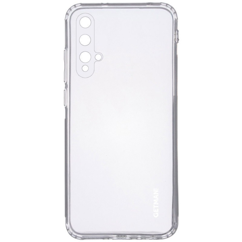 

TPU чехол GETMAN Clear 1,0 mm для Huawei Honor 20 / Nova 5T, Бесцветный (прозрачный)