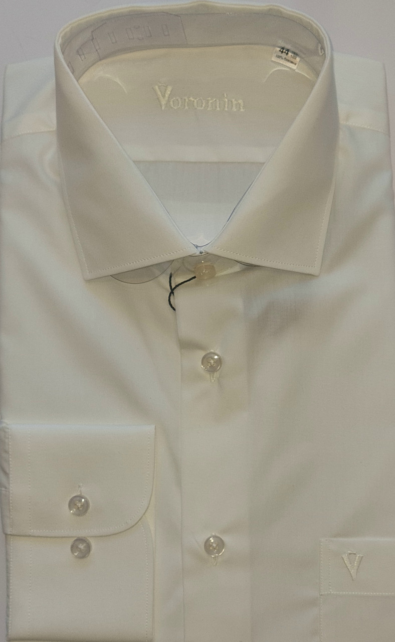Рубашка мужская классическая длинный рукав VK-435-187  кремовая