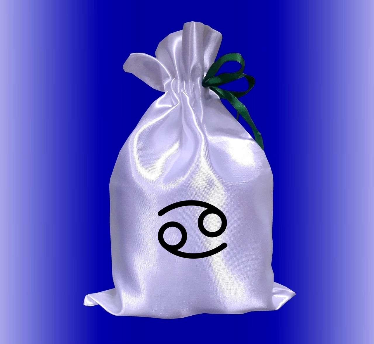 Мешочек для подарка белый с принтом Рак 17х25 см / подарочный мешочек с логотипом