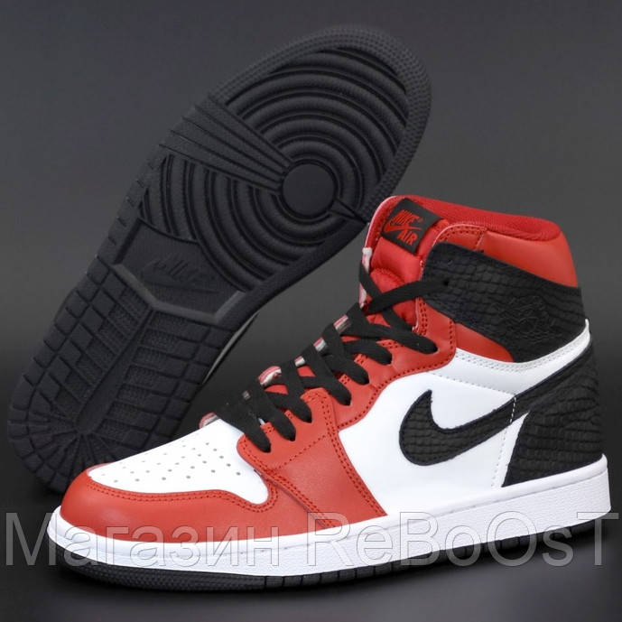 Мужские кроссовки Nike Air Jordan 1 Retro High, кожа, красный, белый,  черный, Вьетнам, цена 1650 грн., купить в Киеве — Prom.ua (ID#1425540054)
