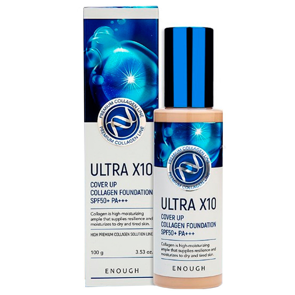 

Увлажняющий тональный крем с коллагеном Enough Ultra X10 Cover Up Collagen Foundation SPF50 оттенок 13