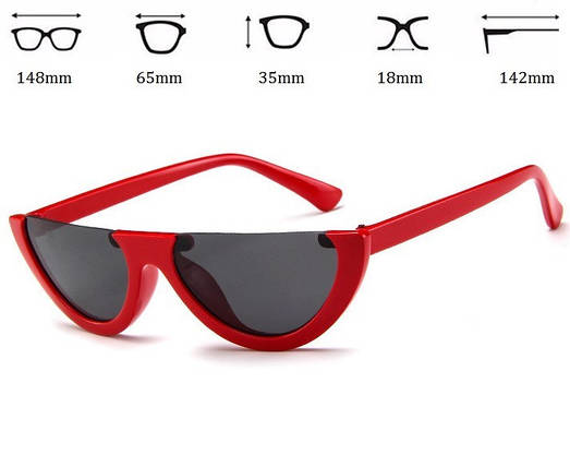 Женские солнцезащитные очки полукруг (арт. 97370/1) Красный, фото 2