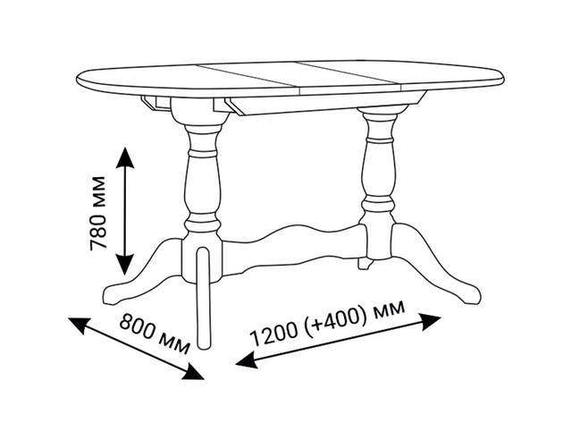 Овальный стол на двух ножках
