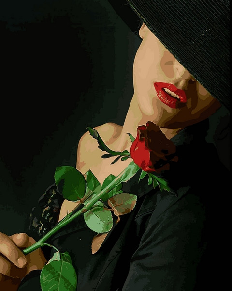 Картини за номерами 40×50 см Mariposa Дівчина з трояндою (Q 2264)