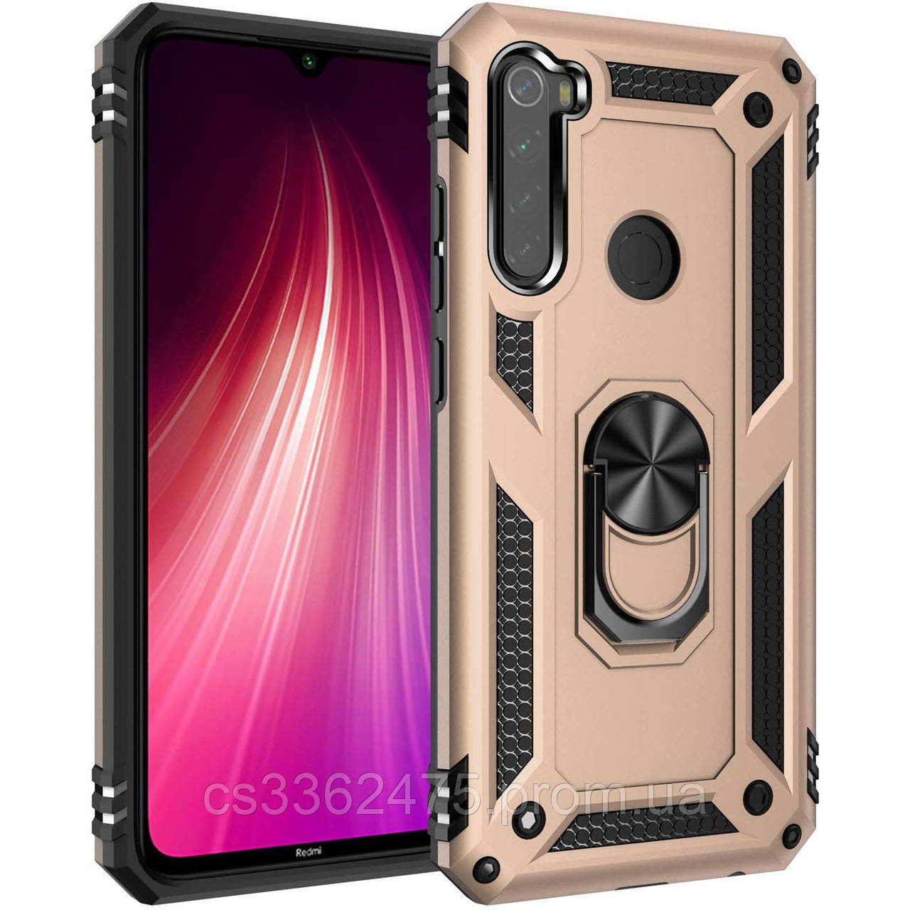 

Ударопрочный чехол Serge Ring for Magnet для Xiaomi Redmi Note 8, Золотой