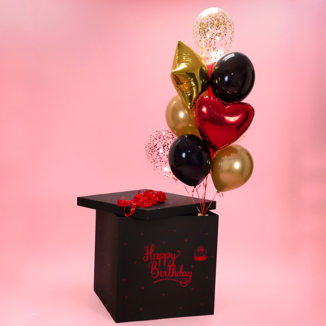 Коробка сюрприз с шарами на день рождения