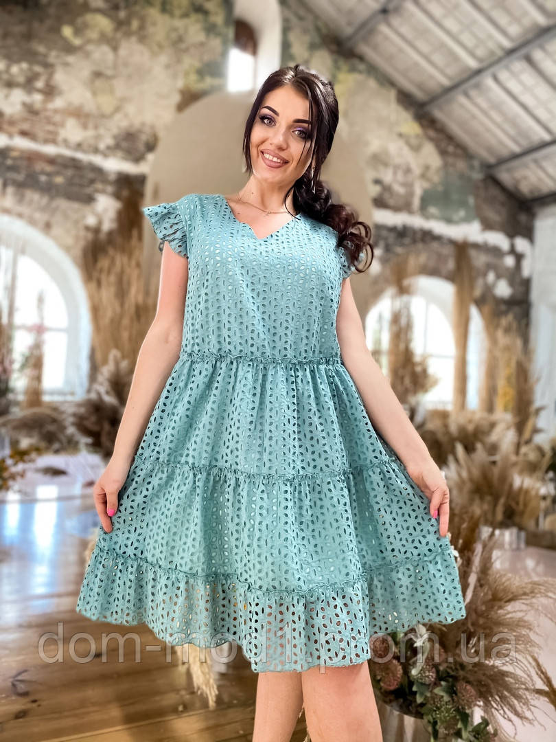 Женское стильное летнее платье №с41459.1 (р.50-56) оливковый