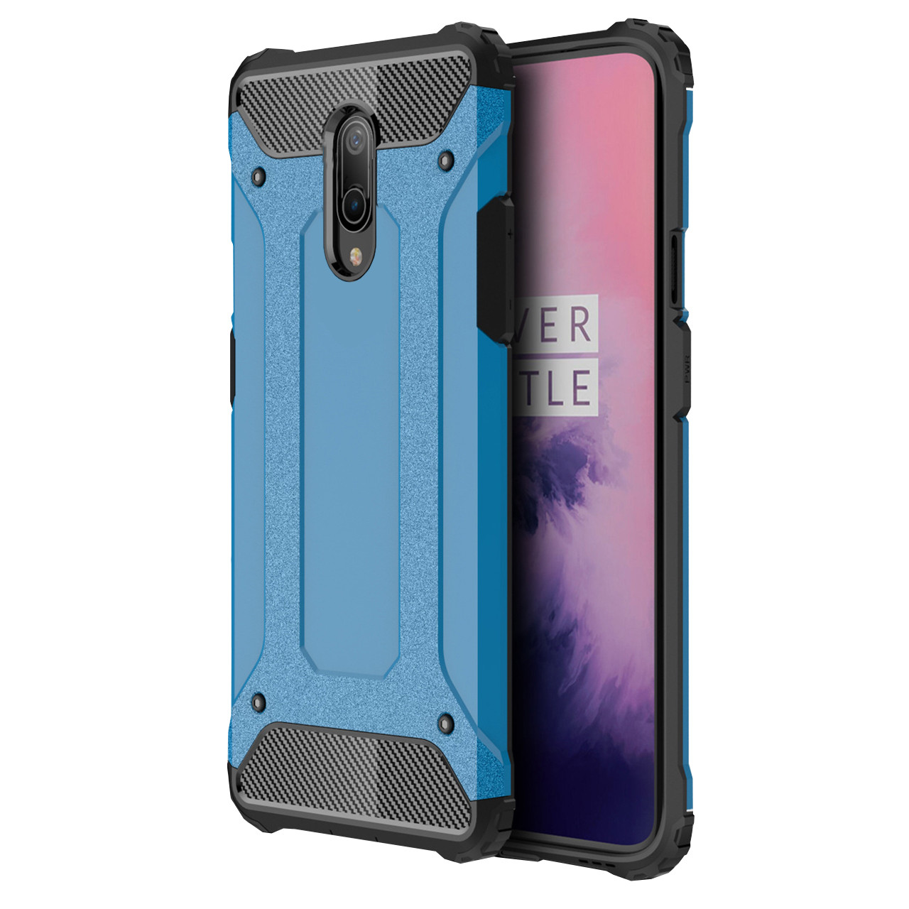 

̊ Противоударный чехол Shield для смартфона OnePlus 7 Blue защитная накладка бампер от сколов падений, Синий