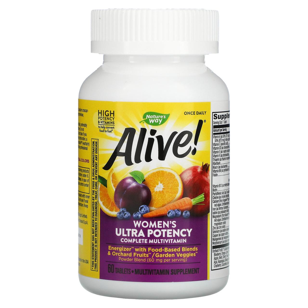 

Мультивитамины Для Женщин Alive Ultra potency 60 Таблетки Nature's Way, Alive!