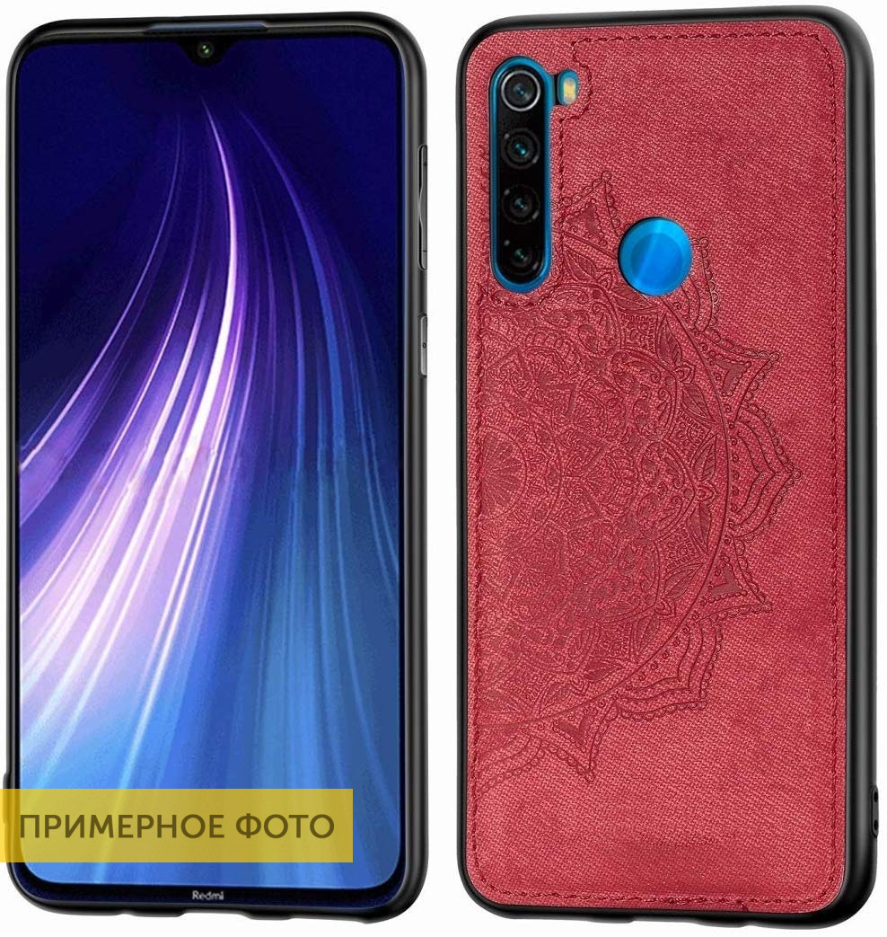 

TPU+Textile чехол Mandala с 3D тиснением для Xiaomi Redmi Note 8, Красный