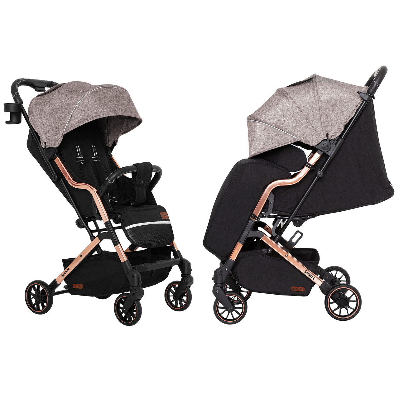 

Коляска прогулочная CARRELLO Smart CRL-5504 Milkshake Beige +дождевик S/1/ MOQ