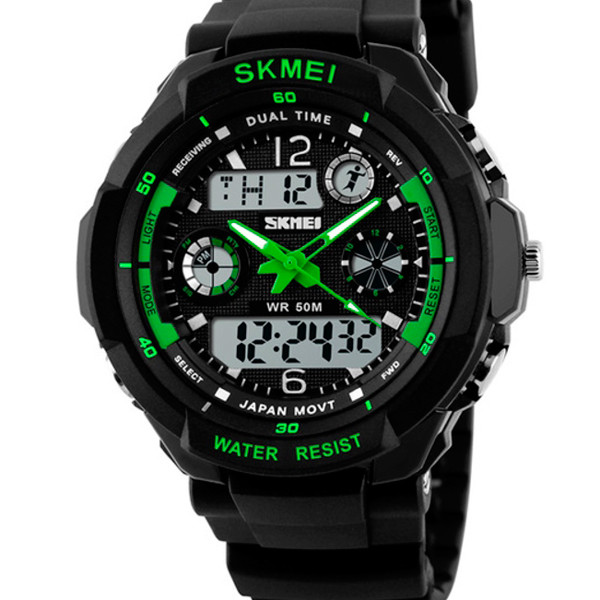 Дитячі наручний годинник кварцові Skmei S-Shock Green 0931