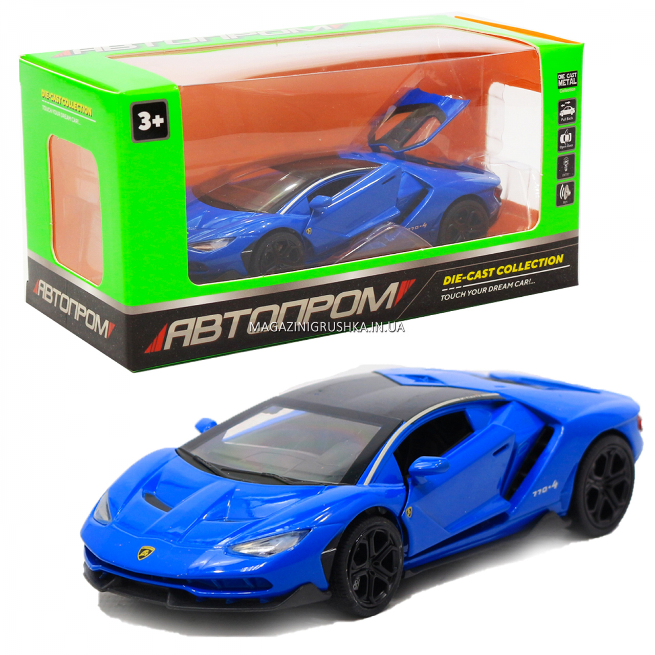 

Машинка игровая металлическая Lamborghini «Автопром», синий, 14,5*6*3 см, (6602)