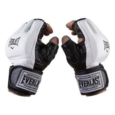 

Перчатки для единоборств Everlast, Mma кожаные размер  SKL11-289666, Белый