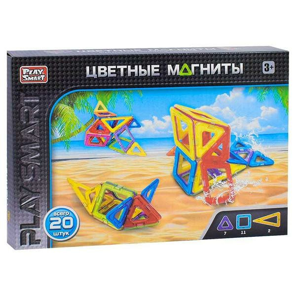 

Конструктор магнитный "Цветные магниты" Play Smart 2467, (20 деталей)