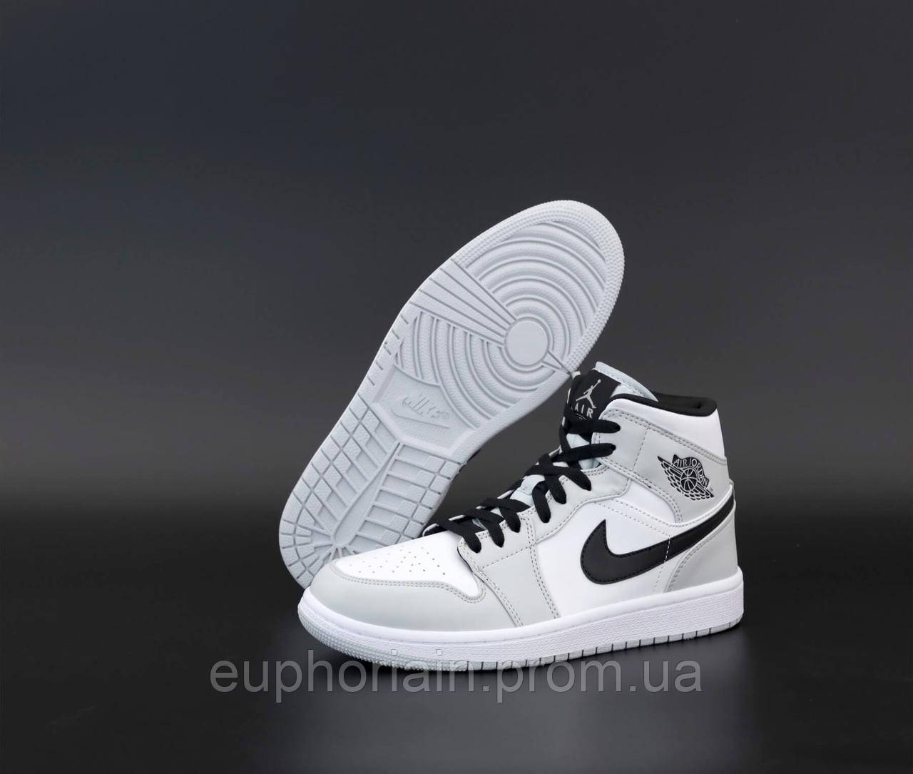 

Высокие баскетбольные кроссовки Nike Air Jordan 1 Mid Grey Retro (Найк Аир Джордан Ретро серого цвета 36-45) 39, Серый