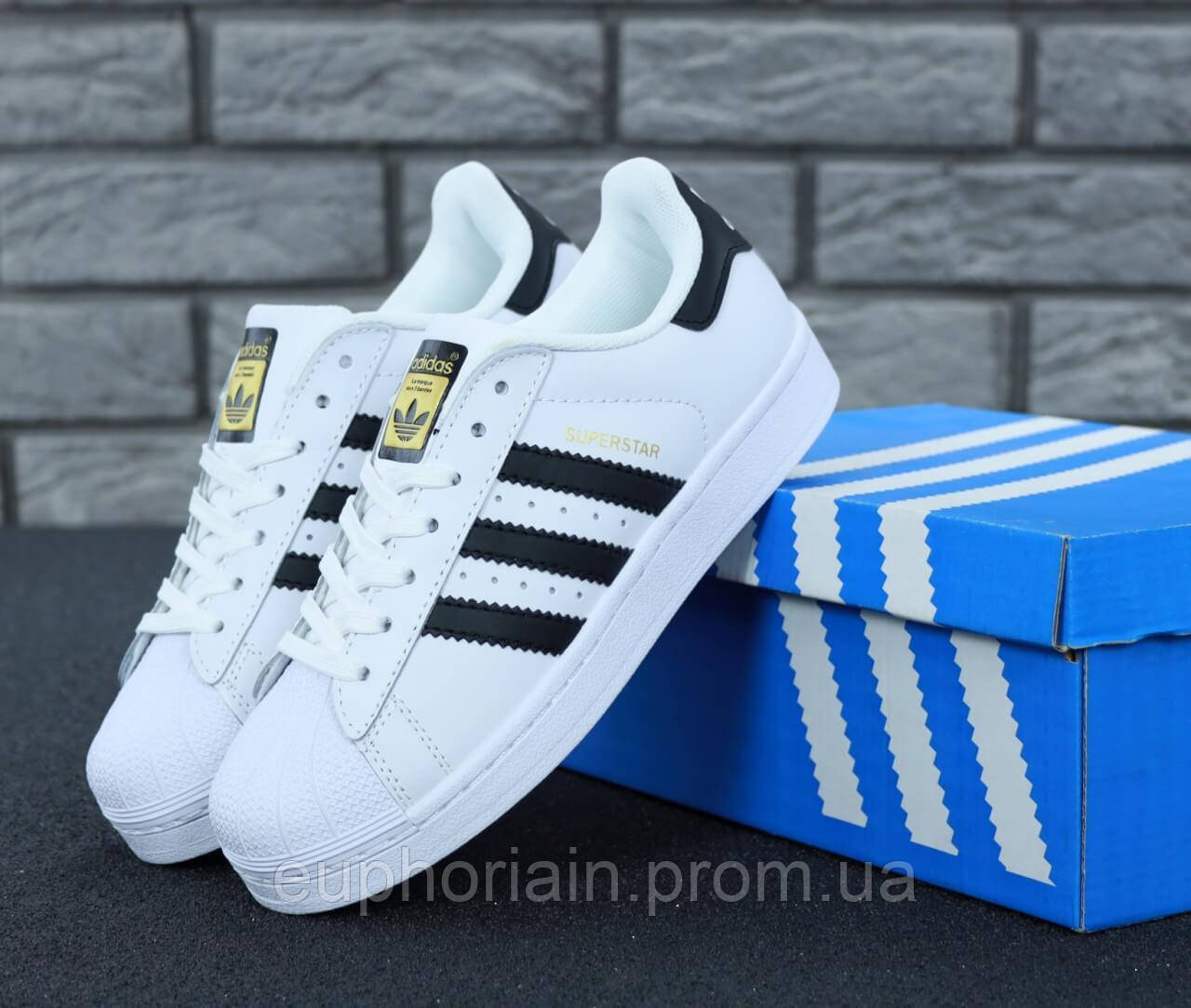 

Кроссовки Adidas Superstar 80S White (Адидас Суперстары белого цвета мужские и женские размеры 36-45) 39, Белый