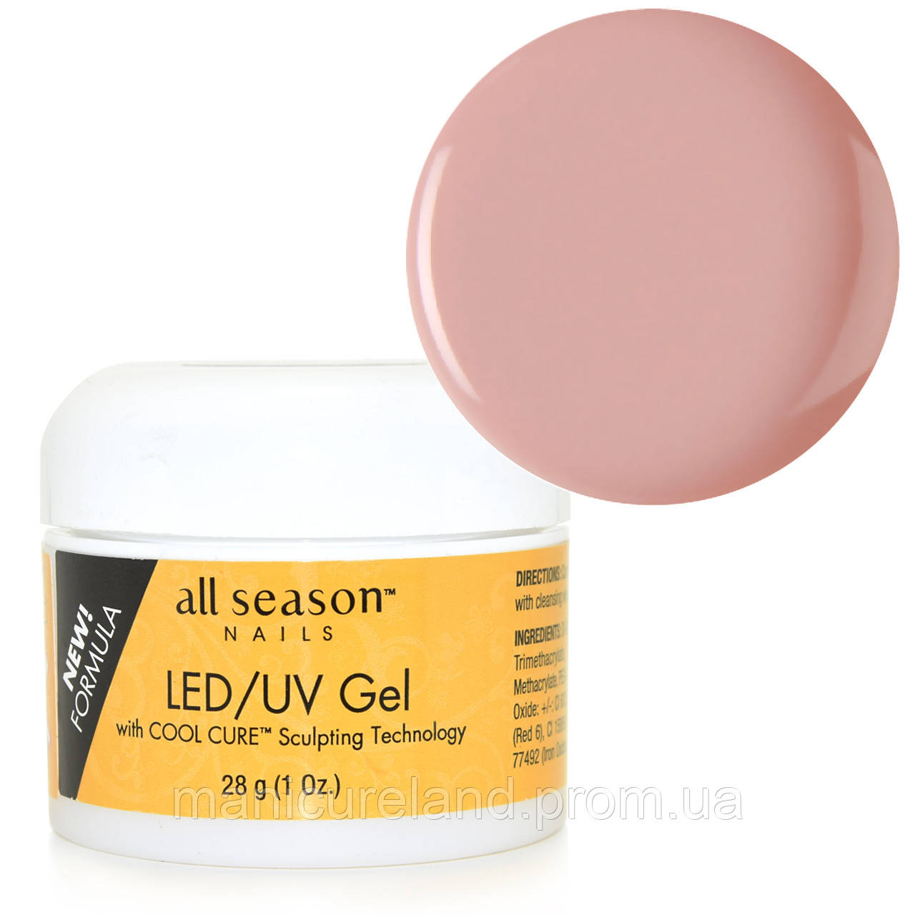 

Камуфлирующий LED/UV-гель All Season "Opaque Pink", 28 г, Персиковый