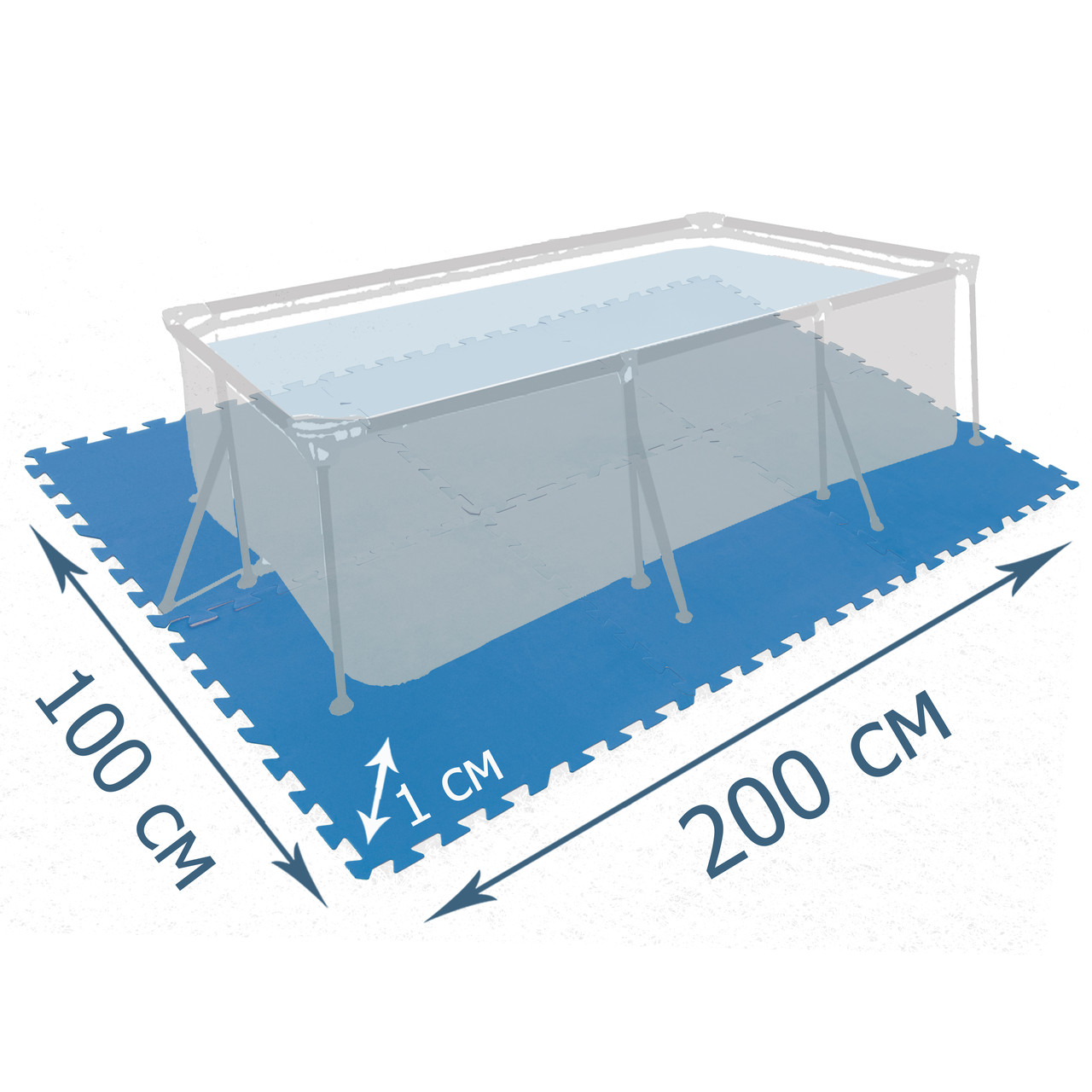 

Мат-подложка для бассейна Intex 29081, 200 х 100 см, набор 8 шт (50 x 50 см), толщина 1 см