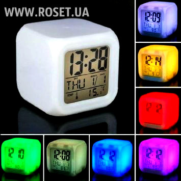 

Настольные Часы-Будильник 7 LED Color Changing Alarm Clock