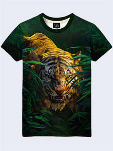 Мужская футболка с принтом Тигр в зарослях Символ 2022 года