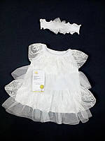 Платье HappyTot Кружевное 62 см белое 641
